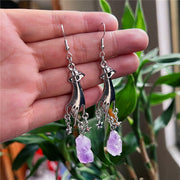 Gold And Silver Hand Pendant Earrings Amethyst – Jewelry Gift Ideas — 5