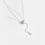 925 Sterling Silver Pull-out Love Y Necklace – Jewelry Gift Ideas — 3