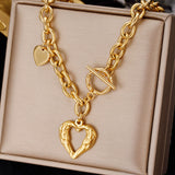 Hollow Heart OT Buckle Love Necklace – Jewelry Gift Ideas — 1