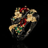 Fashion Color Floral Angel Two-tone Female Ring – Stylish Gifts — 6