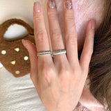 925 Sterling Silver Brushed Craft Forged Surface Ring – Gifts for Her — 4