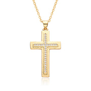 Ornament Copper Inlaid Zircon Cross Necklace Men – Jewelry Gift Ideas — 12