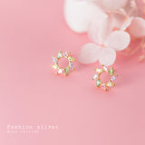 Female Colorful Diamond Sun S925 Silver Ear Stud – Gifts for Her — 4