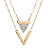 Triangle Turquoise Pendant Necklace V-shaped – Jewelry Gift Ideas — 4