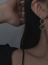 Asymmetric Geometric Ring Chain Earrings – Holiday Gift Ideas — 2