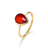 Natural Garnet Ring Sterling Silver Temperament Niche – Surprise Gifts — 5