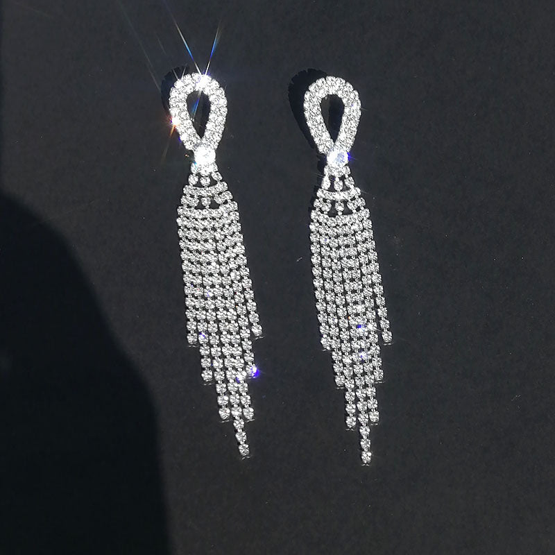 European And American Luxury Full Diamond Long Tassel – Stylish Gifts — 1
