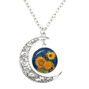 Van Gogh Starry Night Painting Moon Necklace – Jewelry Gift Ideas — 2