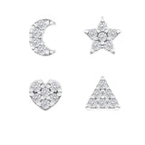 Flower Diamond-encrusted Overlay Wear Stacked Earrings – Stylish Gifts — 3