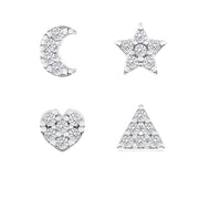 Flower Diamond-encrusted Overlay Wear Stacked Earrings – Stylish Gifts — 3
