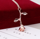 Creative Drop Red Rose Flower Pendant Necklace – Jewelry Gift Ideas — 6