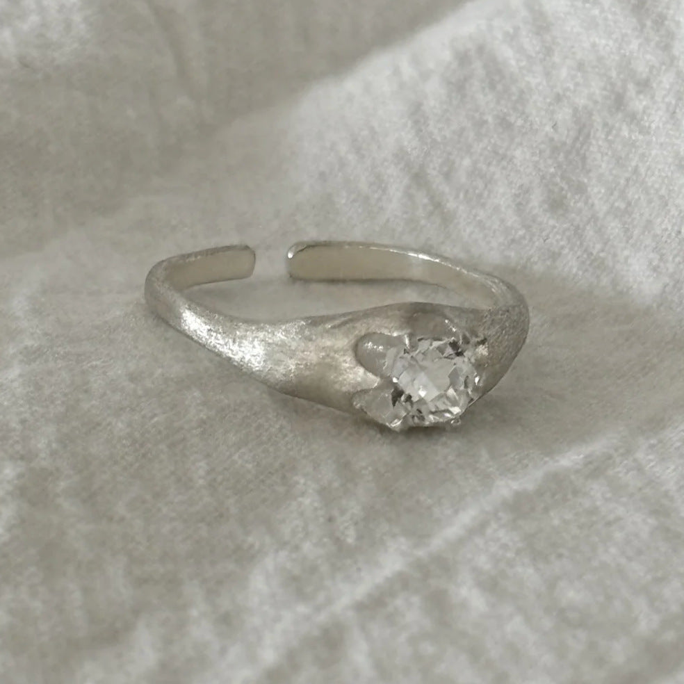 Vintage Retro Rhinestone Brushed Ring Female Inlaid – Gifts for Her — 1