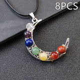 Crystal Stone Seven Chakras Moon Pentagram – Jewelry Gift Ideas — 14