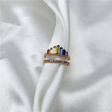 Rainbow Micro Diamond Ring For Lady – Special Occasion Gifts — 4