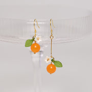 925 Silver Needle Orange Asymmetric Earrings – Stylish Gifts — 3