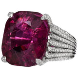 Luxury Ruby Women's Ring Geometric Full Diamond – Gifts for Her — 1