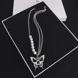 Ladies Fashion Matching Butterfly Pearl Necklace – Jewelry Gift Ideas — 2