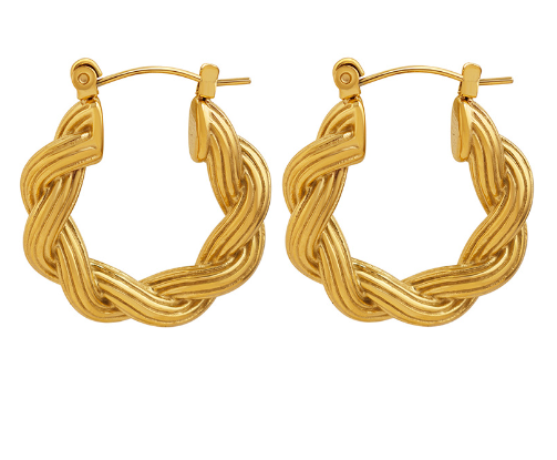 Zarra Golden Twist Earrings – Birthday Gifts — 1