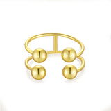 S925 Silver Four-ball Gold U-shaped Adjustable – Holiday Gift Ideas — 6