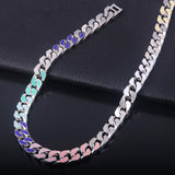 Rap Hip Hop Seven Colored Diamond Cuban Necklace – Jewelry Gift Ideas — 5