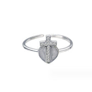 S925 Silver Love Heart Dropper Ring – Gifts for Couples — 4