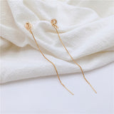 Round Face Shows Thin Box Chain Earrings With Simple – Surprise Gifts — 4