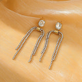 French Retro Full Rhinestone Tassel Titanium Steel – Meaningful Gifts — 5
