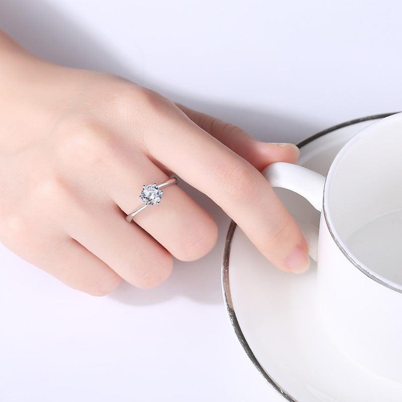 Six-claw Mosang Diamond Ring Girl – Gifts for Kids — 1