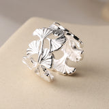 Sterling Silver Ginkgo Bright Wide Surface – Thoughtful Gifts — 3