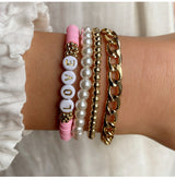 Retro Ethnic Style Gold Bracelet Letter Polymer Clay – Stylish Gifts — 3