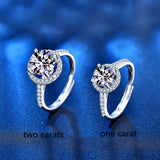Women's Moissanite Sterling Silver Ring With Four – Gifts for Her — 1
