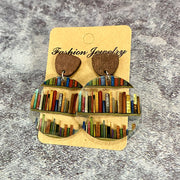 Classic Droplet Splice Bookcase Acrylic Earrings – Stylish Gifts — 3