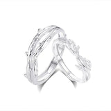 S999 Sterling Silver Couple's Couple Rings Light – Gifts for Couples — 6