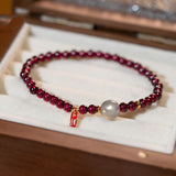 Natural Single-ring Garnet String With Pavement – Stylish Gifts — 3