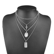 Cross multi-layer pendant necklace – Jewelry Gift Ideas — 5