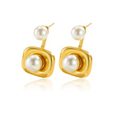 Square Pearl-studded Earrings Female Niche Design – Gifts for Her — 5