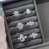 High Carbon Diamond Square Diamond S925 Ring – Gift Ideas — 9