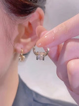 Copper Alloy Zircon Earrings Alphabet – Special Occasion Gifts — 7