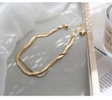 18K Rose Gold Plated Double Snake Bone Anklet – Meaningful Gifts — 4