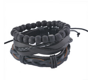 Leather Bracelet Men Multilayer Bead Bracelet – Jewelry Gift Ideas — 18