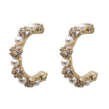 Pearl C-Shaped Temperament Geometric Circle Earrings – Birthday Gifts — 5