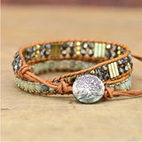 Colored Turquoise Woven Three-layer Bracelet – Jewelry Gift Ideas — 8
