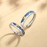 Blue Starry Sky Couple Ring Male And Female Pair – Stylish Gifts — 4