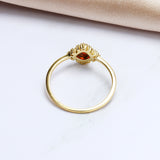 Red Garnet Zircon Diamond Ring – Meaningful Gifts — 5