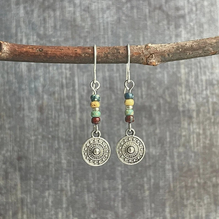 Bohemian Round Beaded Pendant Earrings Vintage – Jewelry Gift Ideas — 1