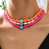 Rainbow Clay Necklace 3-piece Set Of Blue Eye – Jewelry Gift Ideas — 1