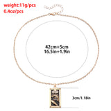 Ornament Simple Hot Girl Square Plate Necklace – Jewelry Gift Ideas — 8
