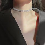 Simple Full Diamond Necklace Choker Collar Japan – Jewelry Gift Ideas — 4