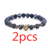 Agate Alloy Leopard head beaded bracelet – Jewelry Gift Ideas — 6