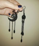 Women's Tassels Long Crystal Moon Earrings – Gifts for Her — 4